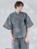 画像3: 【即日発送】【メンズ甚平】グレー地に縞模様甚平【甚平・下駄セット】【YMT】