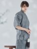 画像8: 【即日発送】【メンズ甚平】グレー地に縞模様甚平【甚平・下駄セット】【YMT】