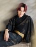 画像3: 【即日発送！】【メンズ浴衣】ブラック×シンプル金魚浴衣【浴衣３点セット 浴衣/帯/下駄】 OBI-MS-003-wk-5-Y [YMT]