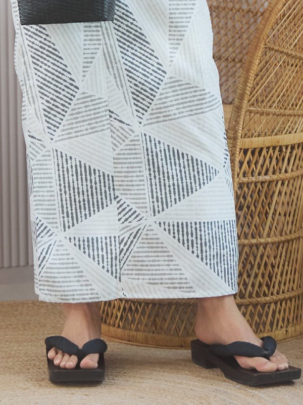 画像14: 【即日発送！】【メンズ浴衣】カーキグリーン幾何学的模様浴衣【浴衣３点セット 浴衣/帯/下駄】