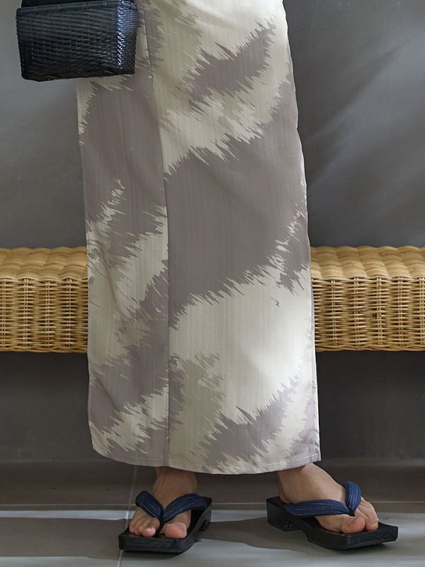 画像18: 【即日発送！】【メンズ浴衣】グレージュモザイク柄浴衣【浴衣３点セット 浴衣/帯/下駄】[YMT]