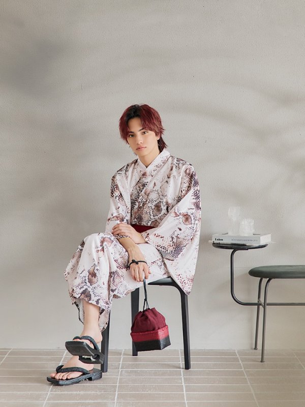 画像10: 【即日発送！】【メンズ浴衣】パイソン柄浴衣【浴衣３点セット 浴衣/帯/下駄】[YMT]