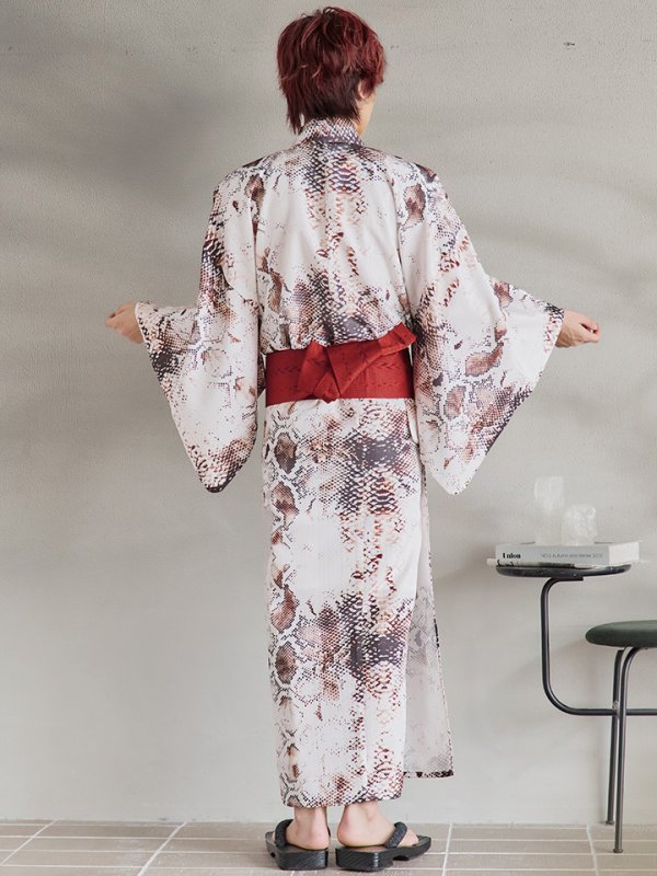 画像13: 【即日発送！】【メンズ浴衣】パイソン柄浴衣【浴衣３点セット 浴衣/帯/下駄】[YMT]