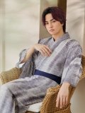 【即日発送！】【メンズ浴衣】シンプルアート浴衣【浴衣・帯・下駄セット】 OBI-MS-002-wk-1-BL [YMT]