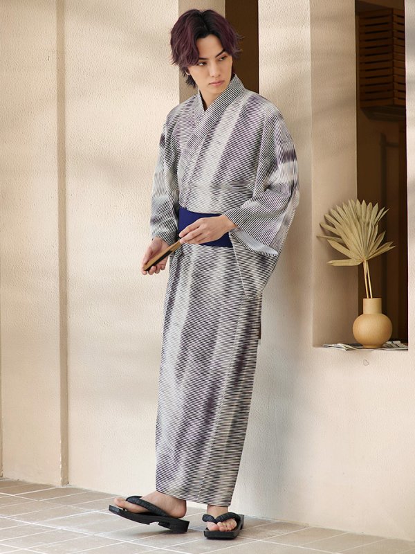 画像7: 【即日発送！】【メンズ浴衣】シンプルアート浴衣【浴衣３点セット 浴衣/帯/下駄】[YMT]