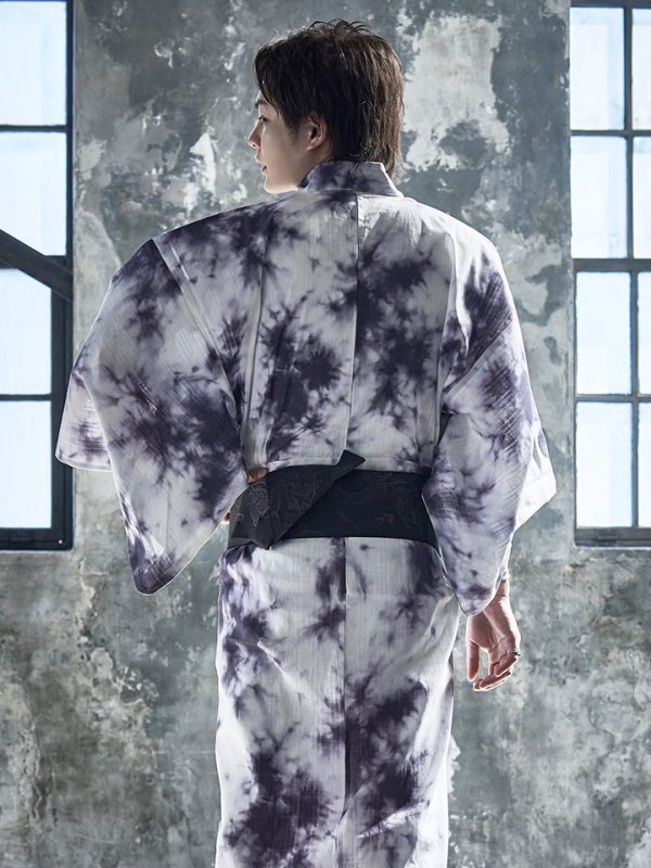 画像5: 【即日発送】【浴衣セット】タイダイ柄メンズ浴衣【浴衣３点セット 浴衣/帯/下駄】[YMT]