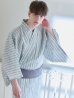 画像11: 【即日発送】【メンズ浴衣】清涼感あふれるしじら織ストライプ紳士浴衣【浴衣３点セット 浴衣/帯/下駄】（OBI-MS-001-ok-3-GY）[YMT]