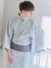 画像3: 【即日発送】【メンズ浴衣】清涼感あふれるしじら織ストライプ紳士浴衣【浴衣３点セット 浴衣/帯/下駄】（OBI-MS-001-ok-3-GY）[YMT]