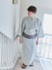 画像7: 【即日発送】【メンズ浴衣】清涼感あふれるしじら織ストライプ紳士浴衣【浴衣３点セット 浴衣/帯/下駄】（OBI-MS-001-ok-3-GY）[YMT]