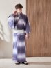 画像4: 【即日発送】【メンズ浴衣】濃淡紫地にボーダーデザインの紳士浴衣【浴衣・帯・下駄セット】（OBI-MS-001-ok-6-W）[YMT]