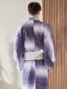 画像5: 【即日発送】【メンズ浴衣】濃淡紫地にボーダーデザインの紳士浴衣【浴衣・帯・下駄セット】（OBI-MS-001-ok-6-W）[YMT]