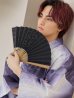 画像12: 【即日発送】【メンズ浴衣】濃淡紫地にボーダーデザインの紳士浴衣【浴衣３点セット 浴衣/帯/下駄】 OBI-MS-001-ok-6-W [YMT]