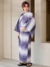 画像7: 【即日発送】【メンズ浴衣】濃淡紫地にボーダーデザインの紳士浴衣【浴衣３点セット 浴衣/帯/下駄】 OBI-MS-001-ok-6-W [YMT]