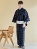 画像11: 【即日発送】【メンズ浴衣】紺地に格子柄紳士浴衣【浴衣３点セット 浴衣/帯/下駄】（OBI-MS-001-ok-5-W）[YMT]