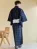 画像5: 【即日発送】【メンズ浴衣】紺地に格子柄紳士浴衣【浴衣３点セット 浴衣/帯/下駄】（OBI-MS-001-ok-5-W）[YMT]