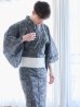 画像1: 【即日発送】【メンズ浴衣】黒地に迷彩柄ストライプ紳士浴衣【浴衣・帯・下駄セット】（OBI-MS-001-ok-5-W）[YMT] (1)