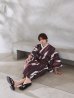 画像25: 【即日発送】【メンズ浴衣】焔格子のメンズ紳士浴衣 【浴衣３点セット 浴衣/帯/下駄】[FB03] (25)