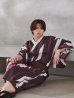 画像21: 【即日発送】【メンズ浴衣】焔格子のメンズ紳士浴衣 【浴衣３点セット 浴衣/帯/下駄】[FB03] (21)
