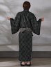 画像23: 【即日発送】【メンズ浴衣】ブラック×グリーン幾何学的模様紳士浴衣 【浴衣３点セット 浴衣/帯/下駄】[FB03] (23)