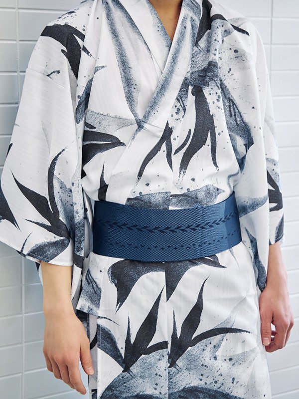 画像12: 【即日発送】【メンズ浴衣】水墨デザイン紳士浴衣 【浴衣３点セット 浴衣/帯/下駄】[YMT]