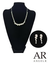 【アクセサリー：ネックレス】【ANGEL R/エンジェルアール】パールラインネックレス＆ピアスセット[OF02]
