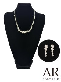 【アクセサリー：ネックレス】【ANGEL R/エンジェルアール】パールラインネックレス＆ピアスセット[OF02]