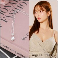 【アクセサリー：ネックレス】シルバーストーンドロップネックレス【1カラー】[OF02] 
