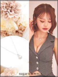 【アクセサリー：ネックレス】ラウンドストーンネックレス【1カラー】[OF02] 