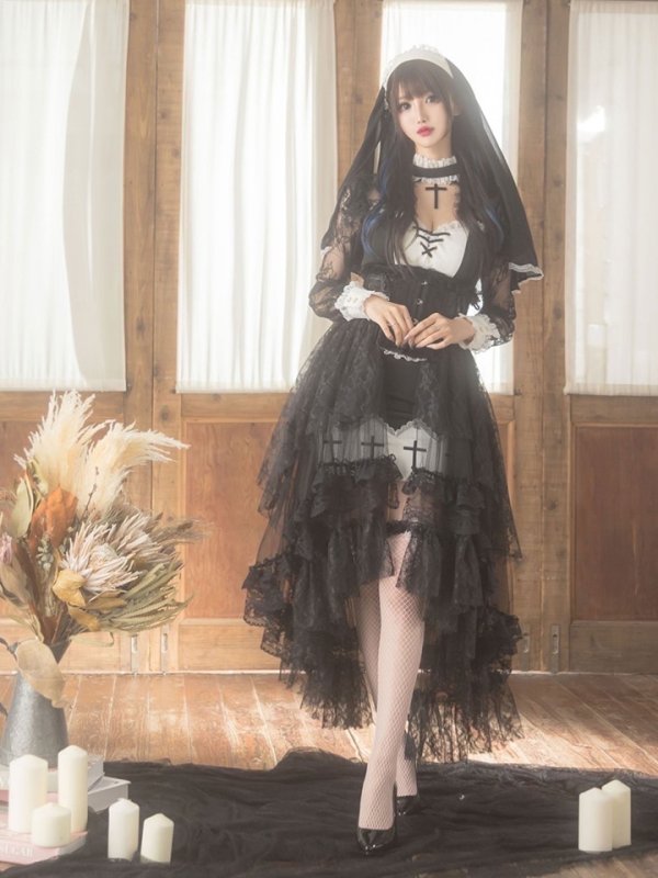 画像9: 【即日発送】桜咲乃愛ちゃんコラボ ゴシックシスターコスプレセット【sugar nineハロウィンコスプレ5点セット】【4サイズ/1カラー】【YMT】