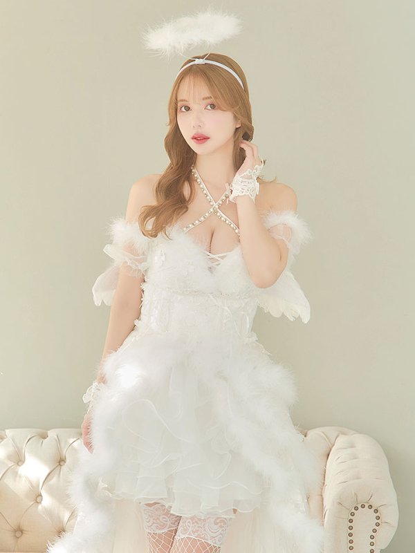 画像4: 【ノベルティ対象】即日発送!桜咲乃愛ちゃんコラボ2WAY天使コスプレ【サンタ豪華10点セット】【S-Lサイズ】[YMT]