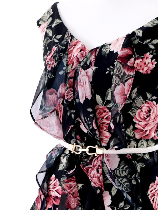 画像17: SALE!【高級ドレスanが特別価格!】花柄フリルレースドレス/透け/胸元隠し/ミニドレス/キャバドレス【S-Mサイズ/3カラー】[HC02-U] 【AOC】