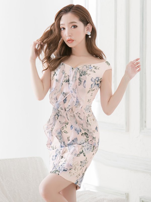 画像5: SALE!【高級ドレスanが特別価格!】花柄フリルレースドレス/透け/胸元隠し/ミニドレス/キャバドレス【S-Mサイズ/3カラー】[HC02-U] 【AOC】