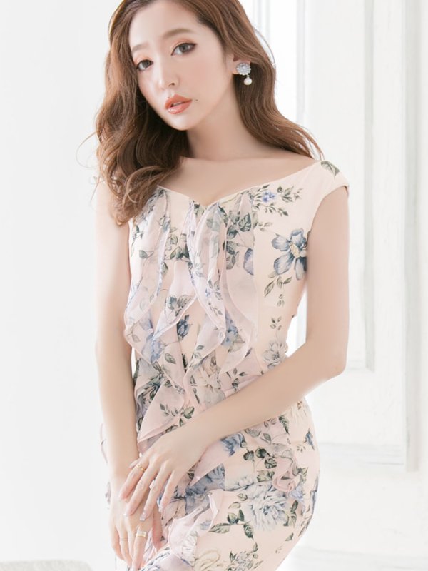 画像7: SALE!【高級ドレスanが特別価格!】花柄フリルレースドレス/透け/胸元隠し/ミニドレス/キャバドレス【S-Mサイズ/3カラー】[HC02-U] 【AOC】