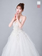 送料無料！ラメ/チュール/フレア/キャミソール/谷間見せ/花柄刺繍/ロングドレス/キャバドレス【M-Lサイズ/2カラー】[OF01]【OO】011