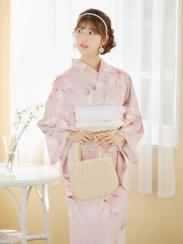画像3: 【即日発送】くすみピンクスウィート牡丹浴衣  【浴衣３点セット 浴衣/帯/下駄】[YMT]