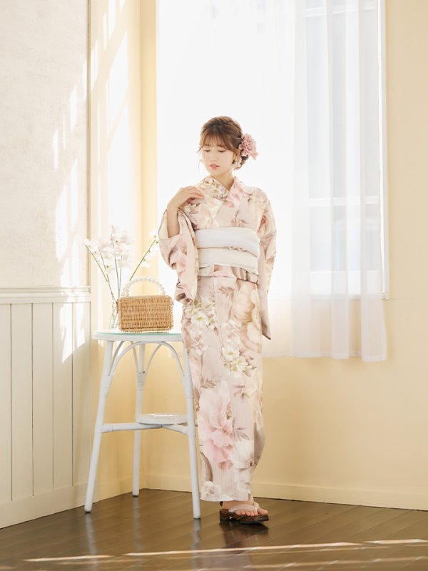 画像10: 【即日発送！】くすみピンクスウィート浴衣  【浴衣３点セット 浴衣/帯/下駄】[YMT]