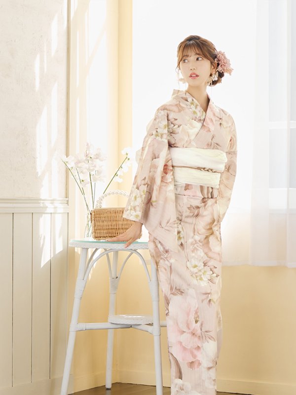 画像11: 【即日発送！】くすみピンクスウィート浴衣  【浴衣３点セット 浴衣/帯/下駄】[YMT]