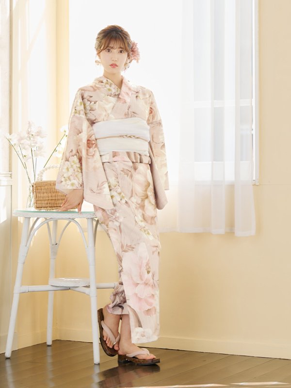 画像12: 【即日発送！】くすみピンクスウィート浴衣  【浴衣３点セット 浴衣/帯/下駄】[YMT]