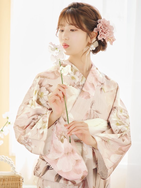 画像15: 【即日発送！】くすみピンクスウィート浴衣  【浴衣３点セット 浴衣/帯/下駄】[YMT]