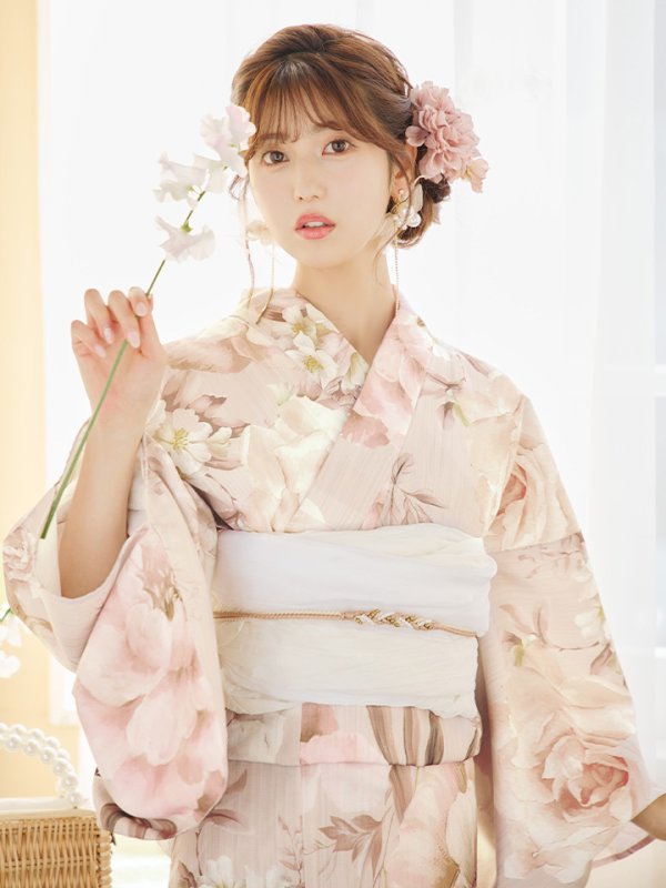 画像16: 【即日発送！】くすみピンクスウィート浴衣  【浴衣３点セット 浴衣/帯/下駄】[YMT]