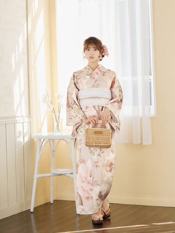 画像5: 【即日発送！】くすみピンクスウィート浴衣  【浴衣３点セット 浴衣/帯/下駄】[YMT]