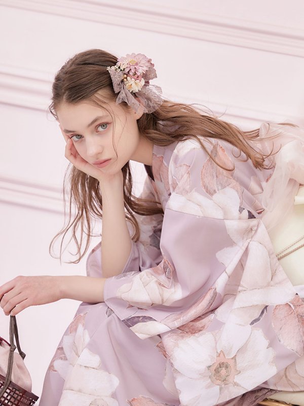 画像10: 【即日発送】【浴衣】大人スウィートフラワー薔薇ローズ浴衣【浴衣３点セット浴衣/帯/下駄】[YMT]