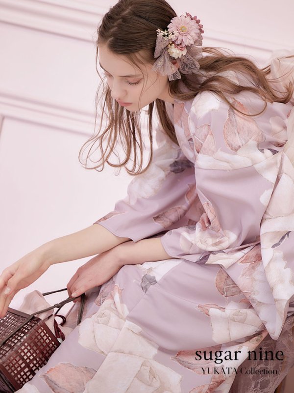 画像3: 【即日発送】【浴衣】大人スウィートフラワー薔薇ローズ浴衣【浴衣３点セット浴衣/帯/下駄】[YMT]