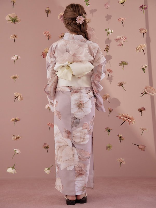 画像8: 【即日発送】【浴衣】大人スウィートフラワー薔薇ローズ浴衣【浴衣３点セット浴衣/帯/下駄】[YMT]