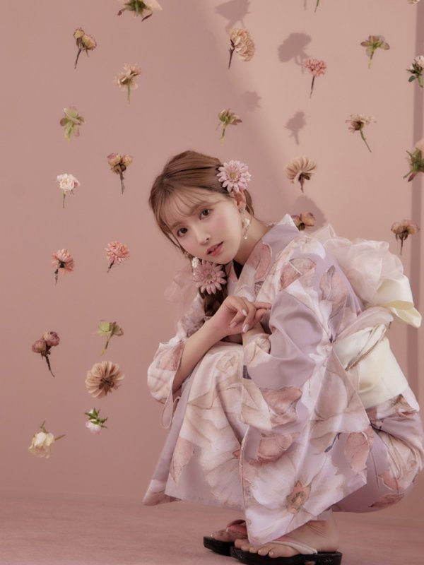 画像9: 【即日発送】【浴衣】大人スウィートフラワー薔薇ローズ浴衣【浴衣３点セット浴衣/帯/下駄】[YMT]