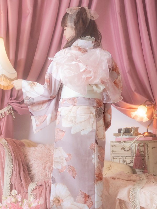 画像10: 【即日発送】【浴衣】大人スウィートフラワー 薔薇 ローズ 浴衣  【浴衣３点セット 浴衣/帯/下駄】[YMT]