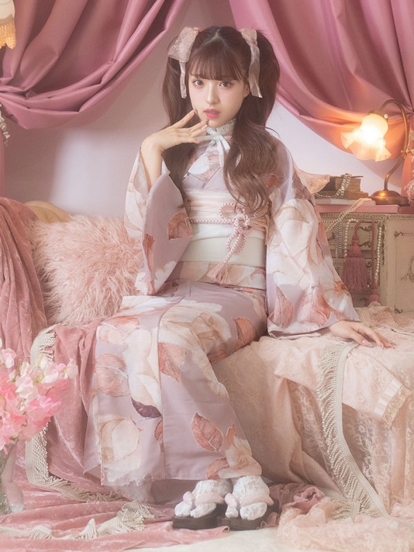 画像17: 【即日発送】【浴衣】大人スウィートフラワー 薔薇 ローズ 浴衣  【浴衣３点セット 浴衣/帯/下駄】[YMT]