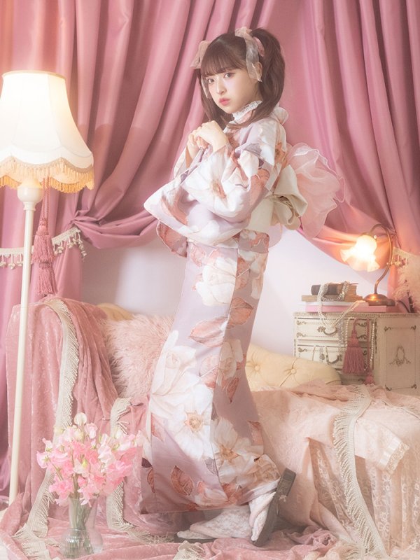 画像9: 【即日発送】【浴衣】大人スウィートフラワー 薔薇 ローズ 浴衣  【浴衣３点セット 浴衣/帯/下駄】[YMT]