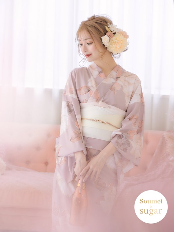 画像3: 【即日発送】【浴衣】大人スウィートフラワー薔薇ローズ浴衣【浴衣３点セット浴衣/帯/下駄】[YMT]