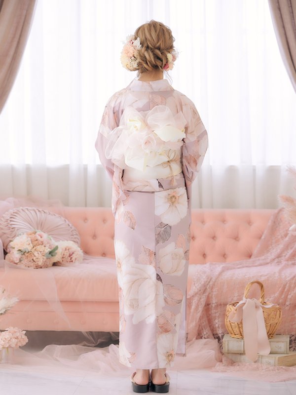 画像8: 【即日発送】【浴衣】大人スウィートフラワー薔薇ローズ浴衣【浴衣３点セット浴衣/帯/下駄】[YMT]